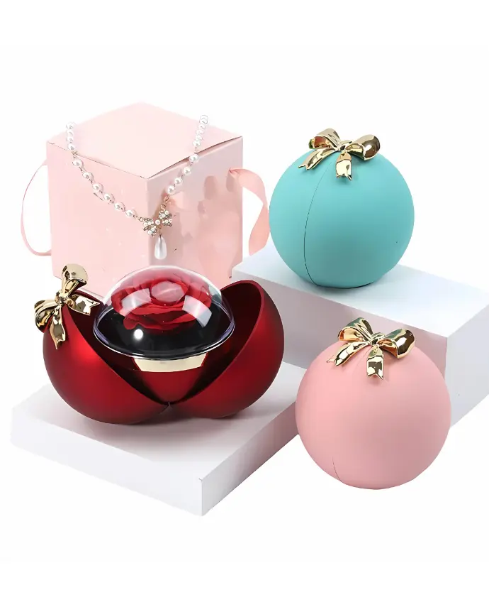 Rose Ball Bow Jewelry Boxes